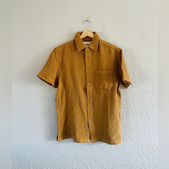 UpWest Mustard Casual Button Down Shirt - Picture 1 of 8